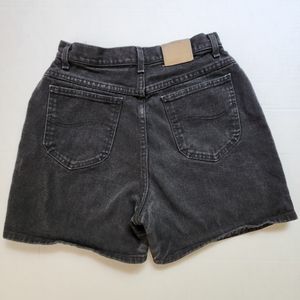 Vintage Lee Black High-rise Mid-thigh Denim Mom Shorts